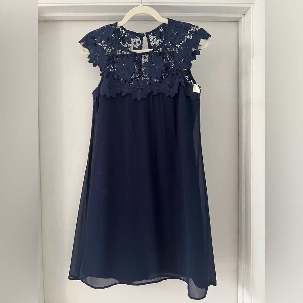 Jessica Simpson Navy Chiffon Dress